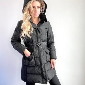 Burberry Black Puffer Coat with Hood